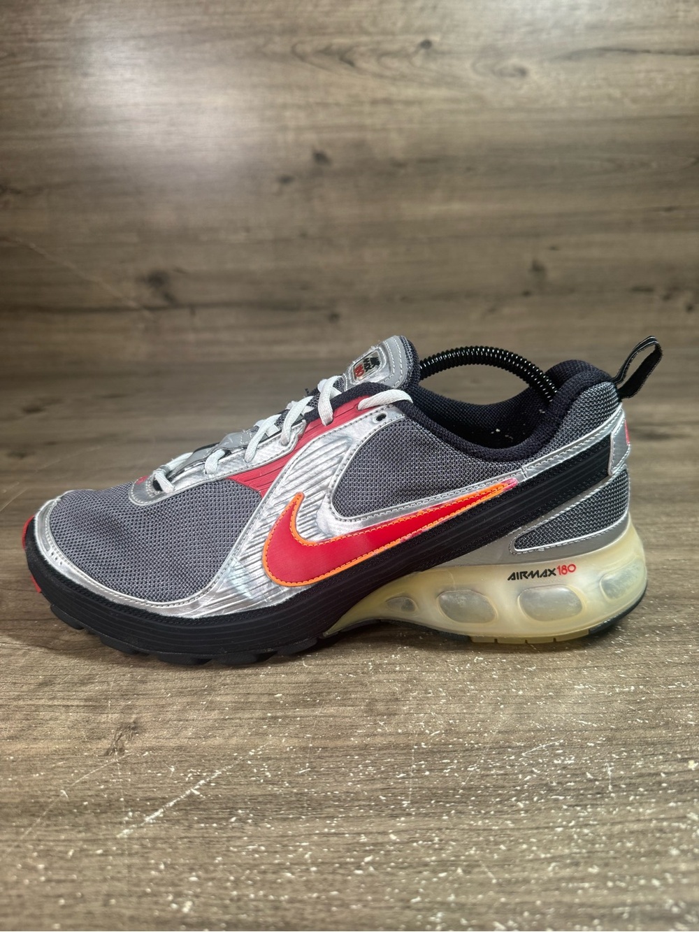 Vintage 2006 Nike Air Max 180+ II Mens 10.5 Silver Red Black 315376-061 Y2K - Picture 2 of 9